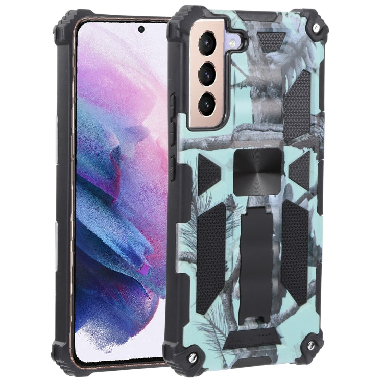 Camouflage Armor Shockproof TPU + PC Magnetic Protective Phone Case with Holder