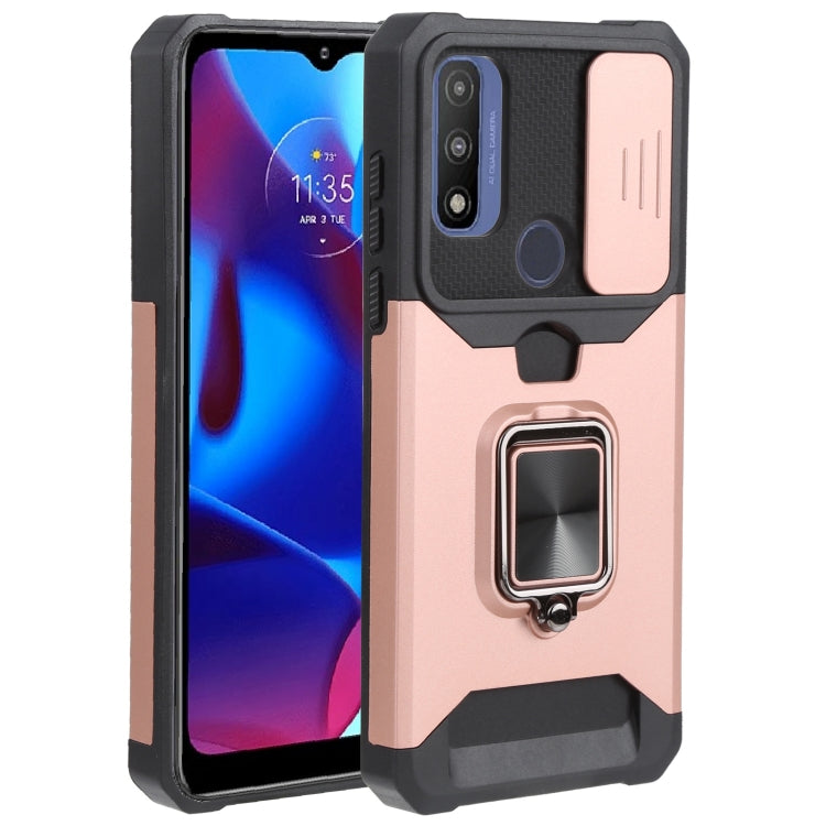 Sliding Camera Cover Design PC + TPU Shockproof Phone Case with Ring Holder & Card Slot, For Motorola Moto G Pure, For Samsung Galaxy A13 5G, For Samsung Galaxy S22 5G, For Samsung Galaxy S22+ 5G, For Samsung Galaxy S22 Ultra 5G