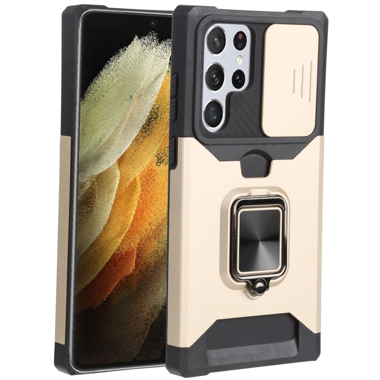 Sliding Camera Cover Design PC + TPU Shockproof Phone Case with Ring Holder & Card Slot, For Motorola Moto G Pure, For Samsung Galaxy A13 5G, For Samsung Galaxy S22 5G, For Samsung Galaxy S22+ 5G, For Samsung Galaxy S22 Ultra 5G