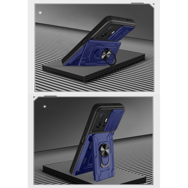 Camera Cover Phone Case with Card Slot & Holder, For Xiaomi 11T, For Xiaomi Redmi Note 10 Pro, For Xiaomi Redmi 10, For Samsung Galaxy S21 FE 5G