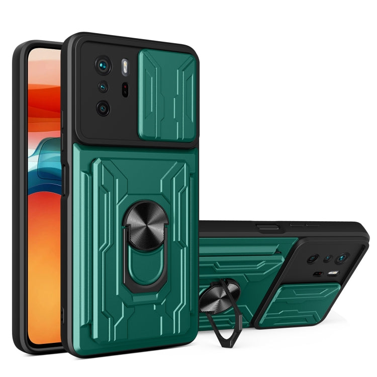 Camera Cover Phone Case with Card Slot & Holder, For Xiaomi 11T, For Xiaomi Redmi Note 10 Pro, For Xiaomi Redmi 10, For Samsung Galaxy S21 FE 5G