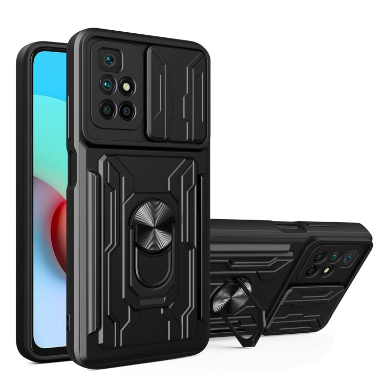 Camera Cover Phone Case with Card Slot & Holder, For Xiaomi 11T, For Xiaomi Redmi Note 10 Pro, For Xiaomi Redmi 10, For Samsung Galaxy S21 FE 5G