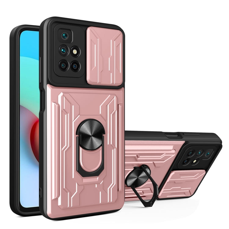 Camera Cover Phone Case with Card Slot & Holder, For Xiaomi 11T, For Xiaomi Redmi Note 10 Pro, For Xiaomi Redmi 10, For Samsung Galaxy S21 FE 5G