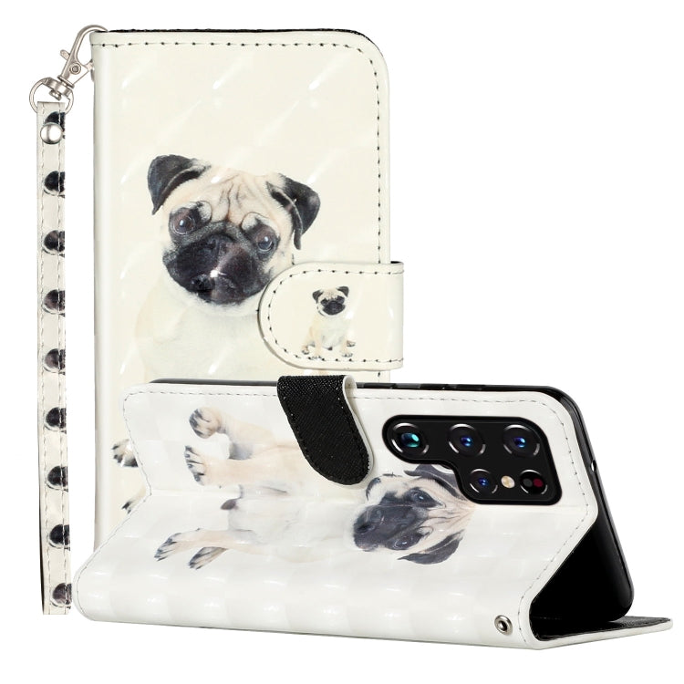 3D Pattern Horizontal Flip PU Leather Phone Case