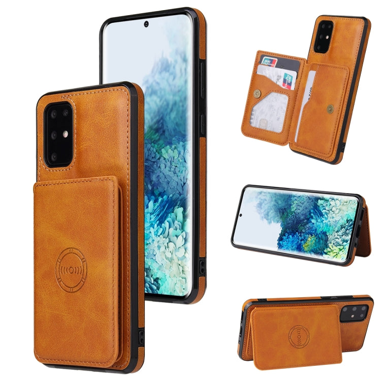 Calf Texture Magnetic Card Bag PU Phone Case, For Samsung Galaxy Note20, For Samsung Galaxy S10, For Samsung Galaxy S20, For Samsung Galaxy S20+, For Samsung Galaxy S20 Ultra, For Samsung Galaxy S21 5G, For Samsung Galaxy S21+ 5G�����������������������...