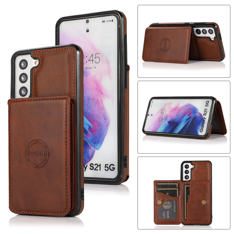 Calf Texture Magnetic Card Bag PU Phone Case, For Samsung Galaxy Note20, For Samsung Galaxy S10, For Samsung Galaxy S20, For Samsung Galaxy S20+, For Samsung Galaxy S20 Ultra, For Samsung Galaxy S21 5G, For Samsung Galaxy S21+ 5G�����������������������...
