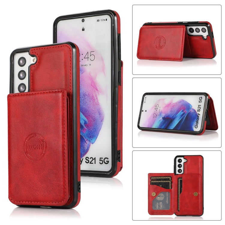 Calf Texture Magnetic Card Bag PU Phone Case, For Samsung Galaxy Note20, For Samsung Galaxy S10, For Samsung Galaxy S20, For Samsung Galaxy S20+, For Samsung Galaxy S20 Ultra, For Samsung Galaxy S21 5G, For Samsung Galaxy S21+ 5G�����������������������...