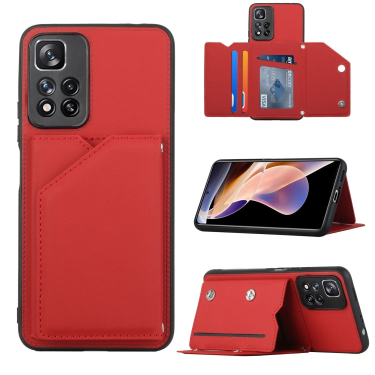 Skin Feel PU + TPU + PC Phone Case with Card Slots, For Xiaomi Redmi Note 11 Pro, For vivo S10e / V23e, For Samsung Galaxy S22 5G, For Samsung Galaxy S22+ 5G, For Samsung Galaxy S22 Ultra 5G