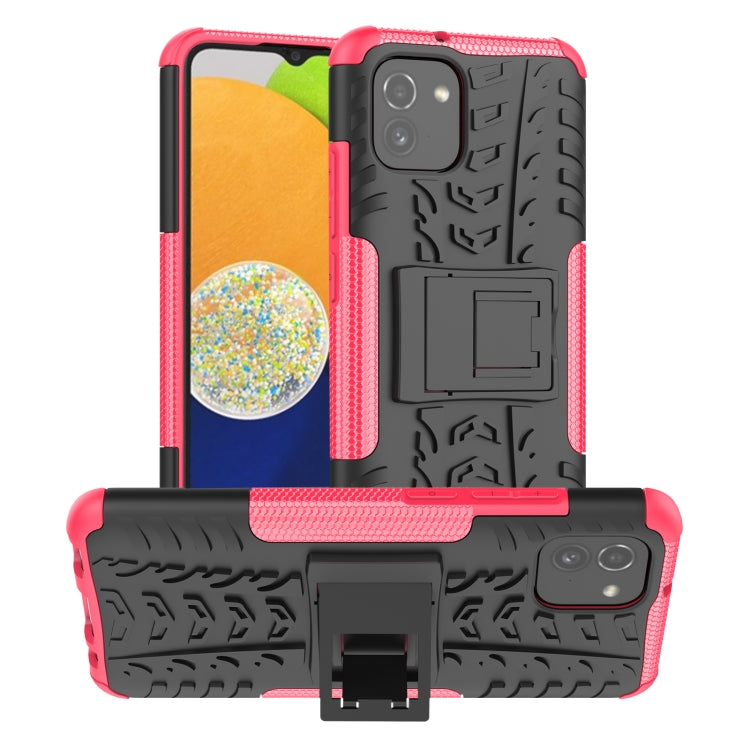 Tire Texture TPU + PC Phone Case with Holder, For OPPO Realme 8i, For Xiaomi Redmi Note 11 Pro (China), For Motorola Moto E40, For Samsung Galaxy A03 Global, For Samsung Galaxy A53 5G