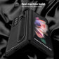 Top Layer Leather Back Cover Folding Leather Phone Case, For Samsung Galaxy Z Fold3 5G