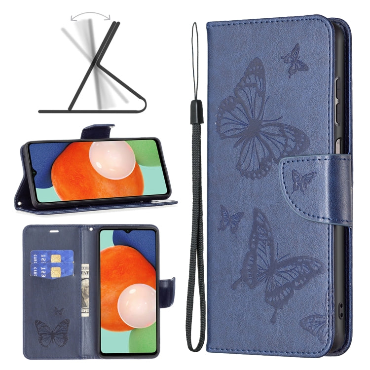 Two Butterflies Embossing Leather Phone Case, For Samsung Galaxy A13 4G, For Samsung Galaxy A33 5G, For Samsung Galaxy A73 5G, For Xiaomi 12
