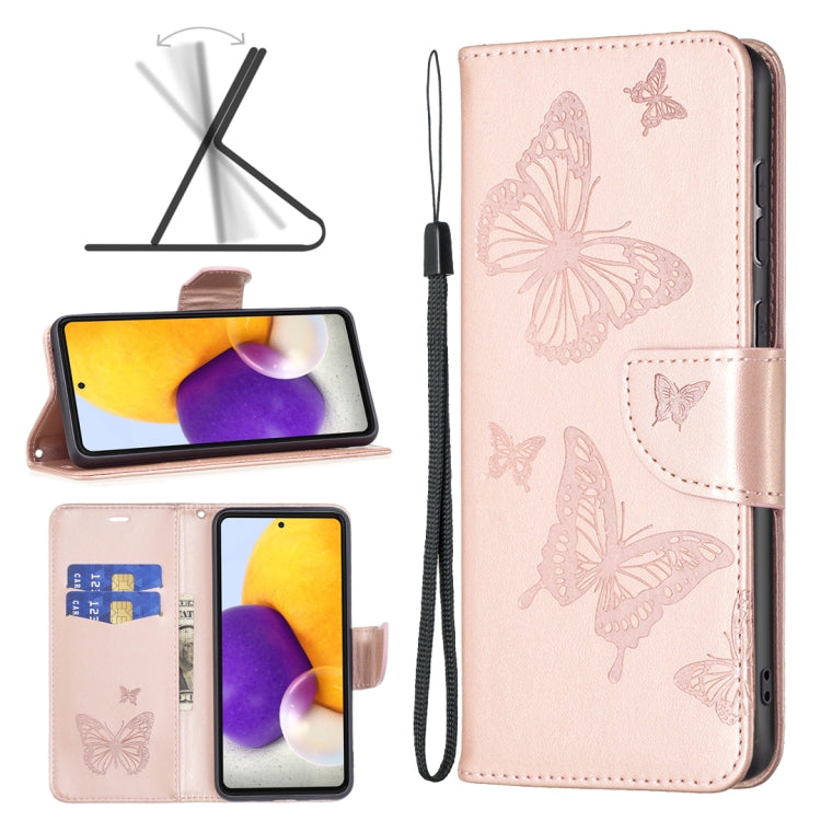 Two Butterflies Embossing Leather Phone Case, For Samsung Galaxy A13 4G, For Samsung Galaxy A33 5G, For Samsung Galaxy A73 5G, For Xiaomi 12