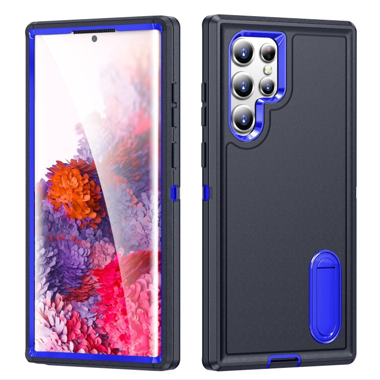 3 in 1 Rugged Holder Phone Case, For Samsung Galaxy S22 5G, For Samsung Galaxy S22+ 5G, For Samsung Galaxy S22 Ultra 5G