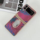 Shinning Diamond Ring Holder Phone Case, For Samsung Galaxy Z Flip3 5G