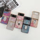 Shinning Diamond Ring Holder Phone Case, For Samsung Galaxy Z Flip3 5G