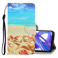 3D Colored Drawing Horizontal Flip PU Leather Case with Holder & Card Slots & Wallet