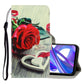 3D Colored Drawing Horizontal Flip PU Leather Case with Holder & Card Slots & Wallet