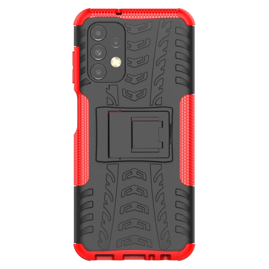 Tire Texture Shockproof TPU+PC Phone Case with Holder, For Samsung Galaxy A13 4G