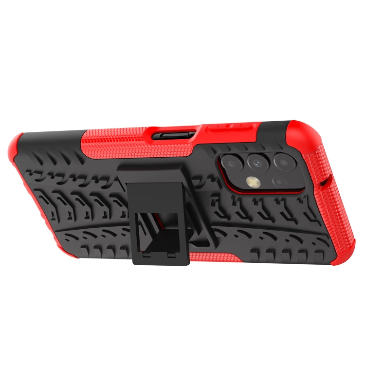 Tire Texture Shockproof TPU+PC Phone Case with Holder, For Samsung Galaxy A13 4G