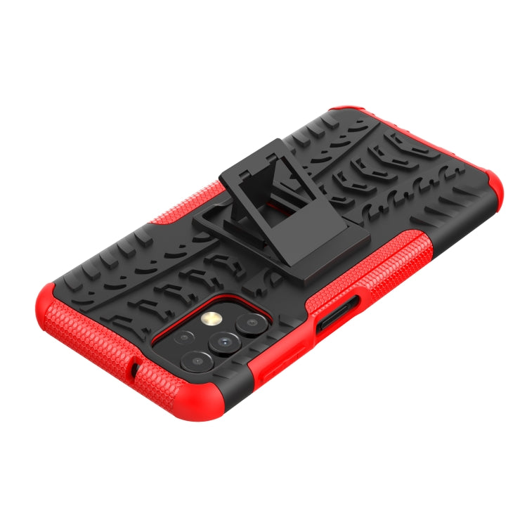 Tire Texture Shockproof TPU+PC Phone Case with Holder, For Samsung Galaxy A13 4G