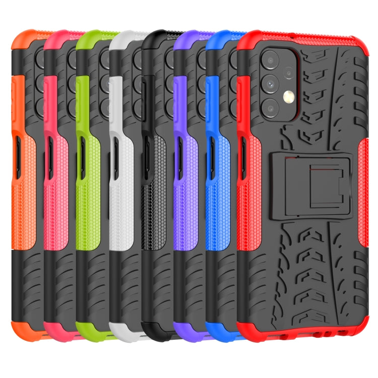 Tire Texture Shockproof TPU+PC Phone Case with Holder, For Samsung Galaxy A13 4G