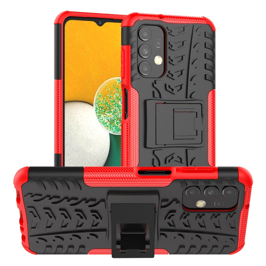 Tire Texture Shockproof TPU+PC Phone Case with Holder, For Samsung Galaxy A13 4G