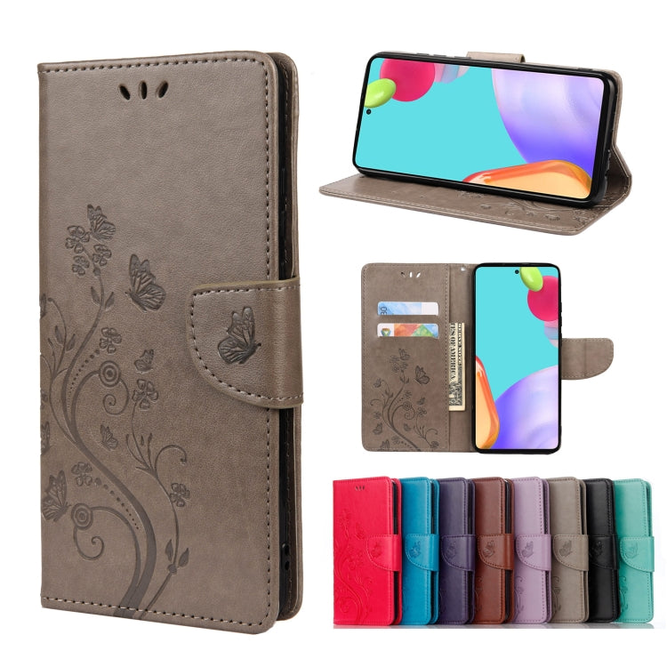 Butterfly Flower Pattern Flip Leather Phone Case, For Samsung Galaxy A23 5G