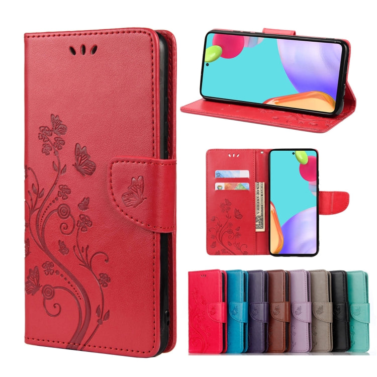 Butterfly Flower Pattern Flip Leather Phone Case, For Samsung Galaxy A23 5G