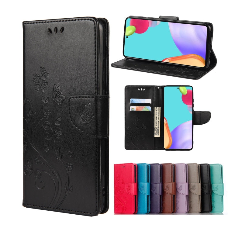 Butterfly Flower Pattern Flip Leather Phone Case, For Samsung Galaxy A23 5G