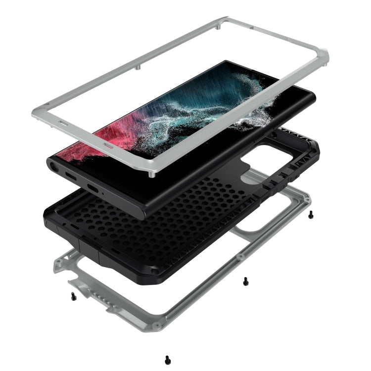 Shockproof Waterproof Silicone + Zinc Alloy Phone Case, For Samsung Galaxy S22 Ultra 5G