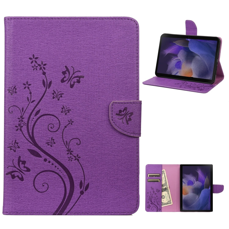 Butterfly Flower Embossing Pattern Leather Tablet Case, For Samsung Galaxy Tab A8 10.5 2021