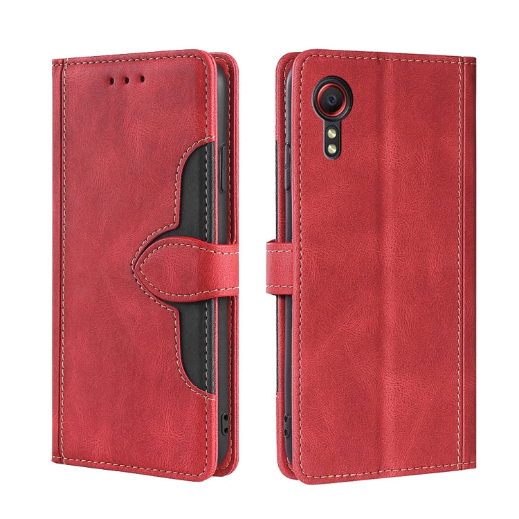 Skin Feel Straw Hat Magnetic Buckle Leather Phone Case, For Samsung Galaxy S21 FE, For Samsung Galaxy Xcover 5