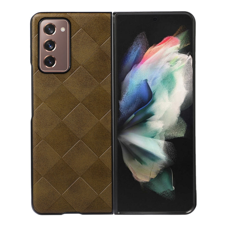 Weave Plaid PU Phone Case, For Samsung Galaxy S22 5G, For Samsung Galaxy S22+ 5G, For Samsung Galaxy S22 Ultra 5G, For Samsung Galaxy Z Flip 3 5G, For Samsung Galaxy Z Fold2 5G, For Samsung Galaxy Z Fold3 5G