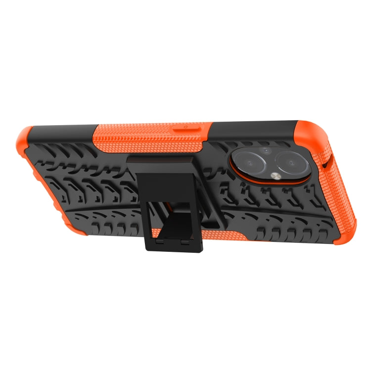 Tire Texture Shockproof TPU+PC Phone Case with Holder, For OnePlus Nord N20 5G, For Samsung Galaxy A73 5G, For Samsung Galaxy A23, For Xiaomi Redmi Note 11S 4G International Version, For Xiaomi Redmi Note 11 Pro 5G International Version