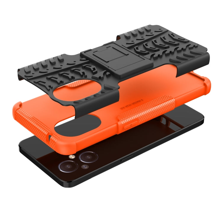 Tire Texture Shockproof TPU+PC Phone Case with Holder, For OnePlus Nord N20 5G, For Samsung Galaxy A73 5G, For Samsung Galaxy A23, For Xiaomi Redmi Note 11S 4G International Version, For Xiaomi Redmi Note 11 Pro 5G International Version