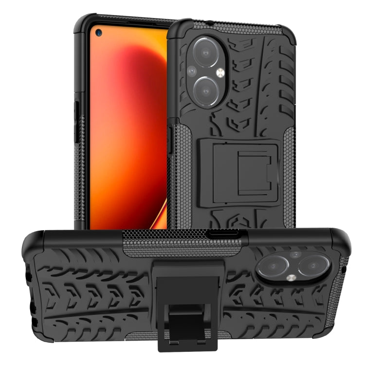 Tire Texture Shockproof TPU+PC Phone Case with Holder, For OnePlus Nord N20 5G, For Samsung Galaxy A73 5G, For Samsung Galaxy A23, For Xiaomi Redmi Note 11S 4G International Version, For Xiaomi Redmi Note 11 Pro 5G International Version