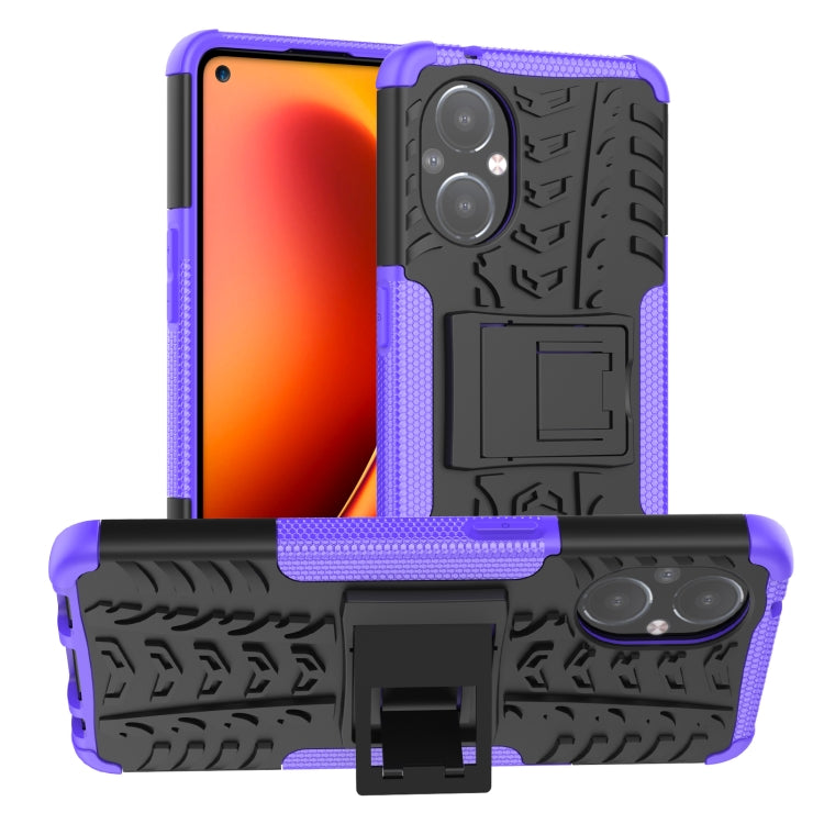 Tire Texture Shockproof TPU+PC Phone Case with Holder, For OnePlus Nord N20 5G, For Samsung Galaxy A73 5G, For Samsung Galaxy A23, For Xiaomi Redmi Note 11S 4G International Version, For Xiaomi Redmi Note 11 Pro 5G International Version
