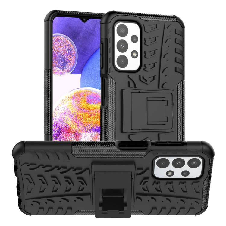 Tire Texture Shockproof TPU+PC Phone Case with Holder, For OnePlus Nord N20 5G, For Samsung Galaxy A73 5G, For Samsung Galaxy A23, For Xiaomi Redmi Note 11S 4G International Version, For Xiaomi Redmi Note 11 Pro 5G International Version
