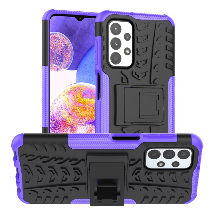 Tire Texture Shockproof TPU+PC Phone Case with Holder, For OnePlus Nord N20 5G, For Samsung Galaxy A73 5G, For Samsung Galaxy A23, For Xiaomi Redmi Note 11S 4G International Version, For Xiaomi Redmi Note 11 Pro 5G International Version