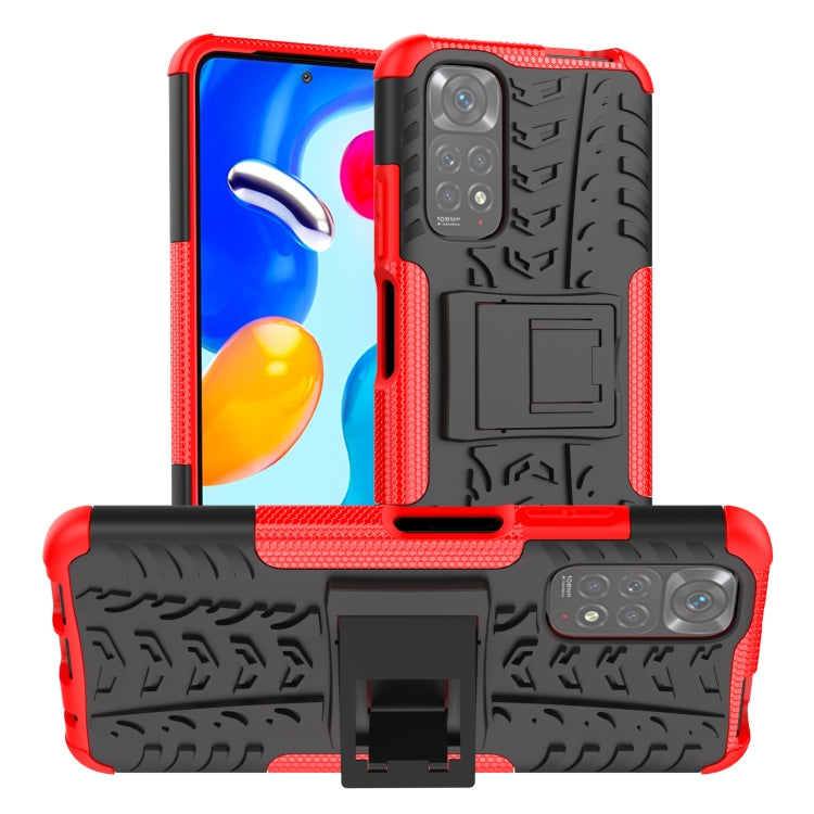 Tire Texture Shockproof TPU+PC Phone Case with Holder, For OnePlus Nord N20 5G, For Samsung Galaxy A73 5G, For Samsung Galaxy A23, For Xiaomi Redmi Note 11S 4G International Version, For Xiaomi Redmi Note 11 Pro 5G International Version