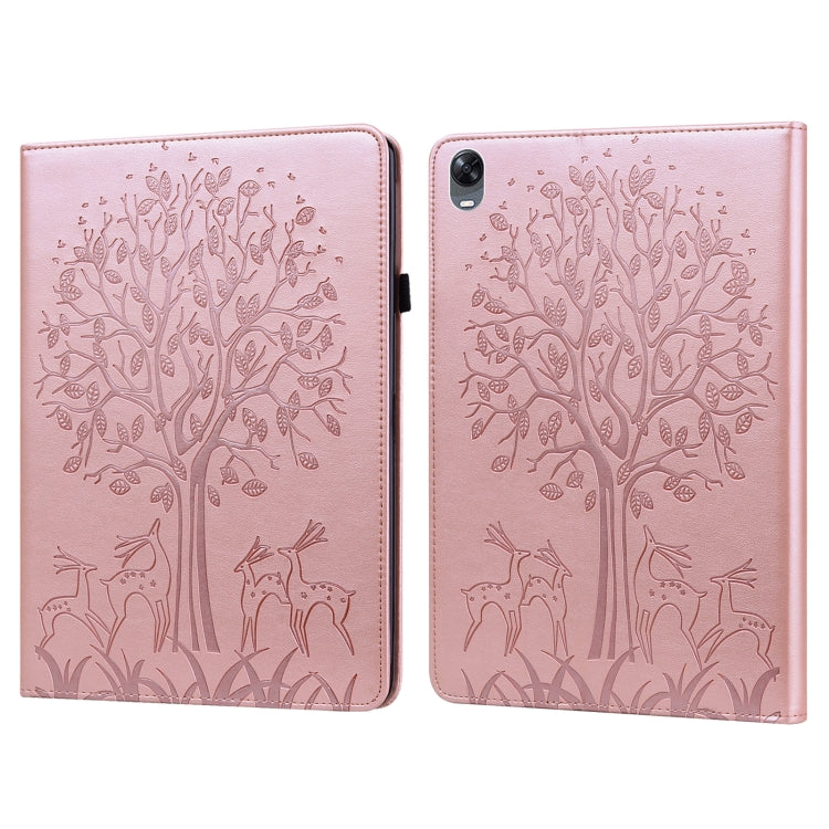 Tree & Deer Pattern Pressed Printing Leather Tablet Case, For OPPO Pad 11 inch, For OPPO Realme Pad 10.4 inch, For Huawei MatePad T 10s 10.1 inch / T 10 9.7 inch, For Lenovo Legion Y700, For iPad mini 6 2021 / mini 2024���������������������������������...