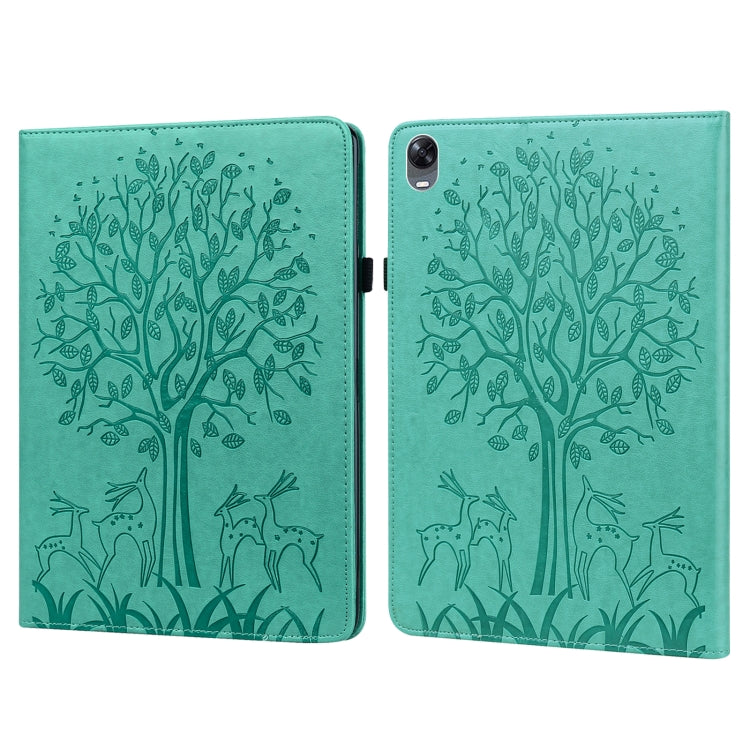 Tree & Deer Pattern Pressed Printing Leather Tablet Case, For OPPO Pad 11 inch, For OPPO Realme Pad 10.4 inch, For Huawei MatePad T 10s 10.1 inch / T 10 9.7 inch, For Lenovo Legion Y700, For iPad mini 6 2021 / mini 2024���������������������������������...
