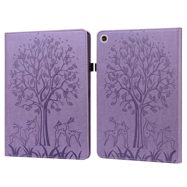 Tree & Deer Pattern Pressed Printing Leather Tablet Case, For OPPO Pad 11 inch, For OPPO Realme Pad 10.4 inch, For Huawei MatePad T 10s 10.1 inch / T 10 9.7 inch, For Lenovo Legion Y700, For iPad mini 6 2021 / mini 2024���������������������������������...