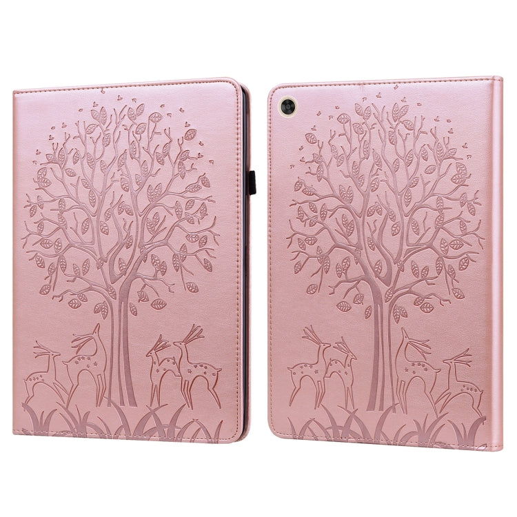Tree & Deer Pattern Pressed Printing Leather Tablet Case, For OPPO Pad 11 inch, For OPPO Realme Pad 10.4 inch, For Huawei MatePad T 10s 10.1 inch / T 10 9.7 inch, For Lenovo Legion Y700, For iPad mini 6 2021 / mini 2024���������������������������������...