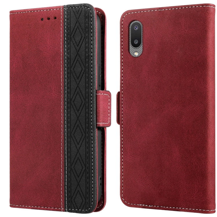 Stitching Side-Magnetic RFID Leather Phone Case, For Samsung Galaxy A02, For Samsung Galaxy A02s, For Samsung Galaxy A03s 166mm, For Samsung Galaxy A12 5G, For Samsung Galaxy A13 4G, For Samsung Galaxy A13 5G, For Samsung Galaxy A22 5G�����������������...
