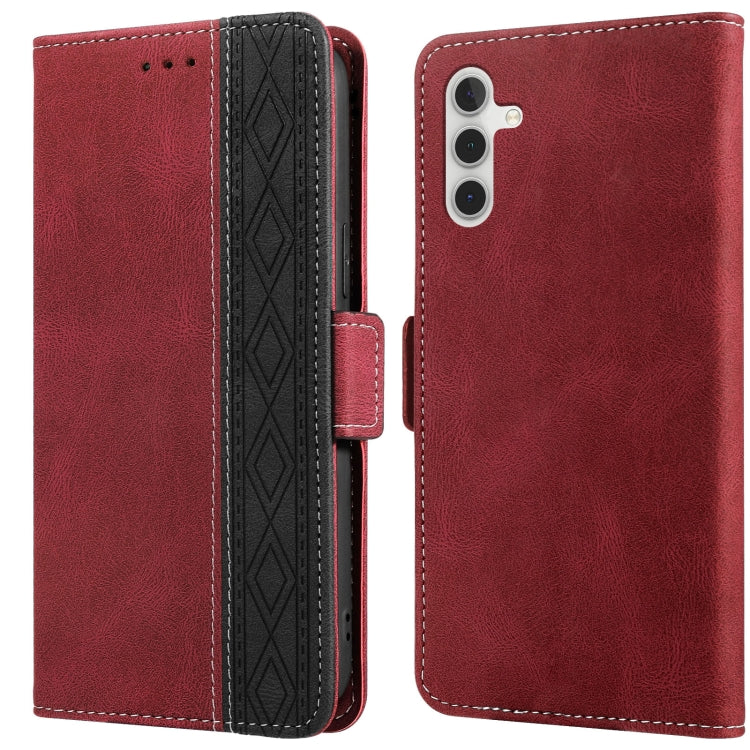 Stitching Side-Magnetic RFID Leather Phone Case, For Samsung Galaxy A02, For Samsung Galaxy A02s, For Samsung Galaxy A03s 166mm, For Samsung Galaxy A12 5G, For Samsung Galaxy A13 4G, For Samsung Galaxy A13 5G, For Samsung Galaxy A22 5G�����������������...
