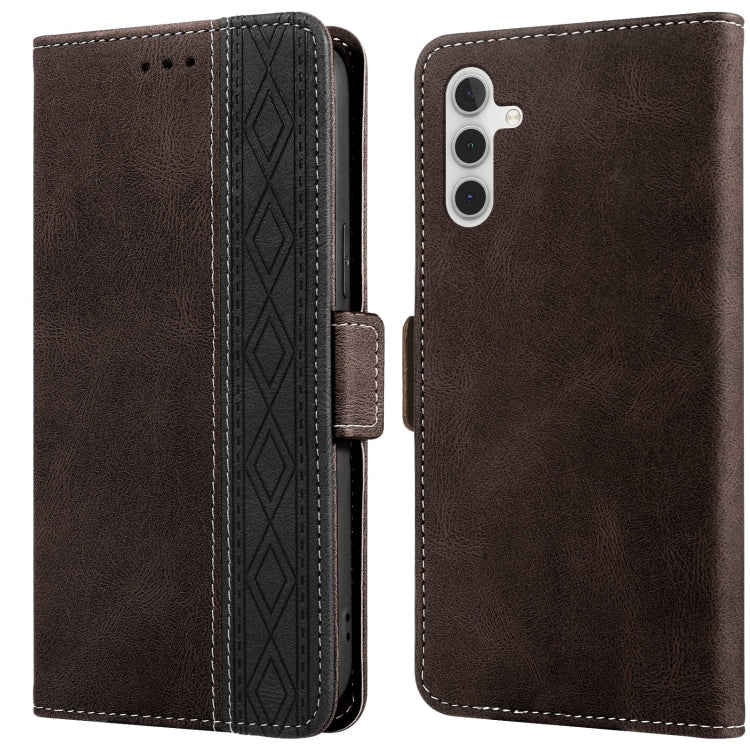 Stitching Side-Magnetic RFID Leather Phone Case, For Samsung Galaxy A02, For Samsung Galaxy A02s, For Samsung Galaxy A03s 166mm, For Samsung Galaxy A12 5G, For Samsung Galaxy A13 4G, For Samsung Galaxy A13 5G, For Samsung Galaxy A22 5G�����������������...
