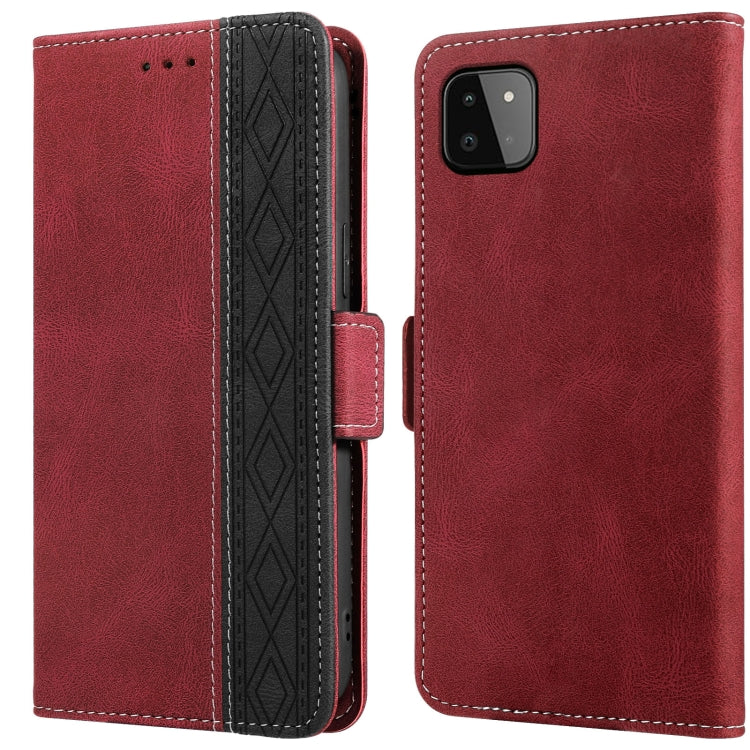 Stitching Side-Magnetic RFID Leather Phone Case, For Samsung Galaxy A02, For Samsung Galaxy A02s, For Samsung Galaxy A03s 166mm, For Samsung Galaxy A12 5G, For Samsung Galaxy A13 4G, For Samsung Galaxy A13 5G, For Samsung Galaxy A22 5G�����������������...