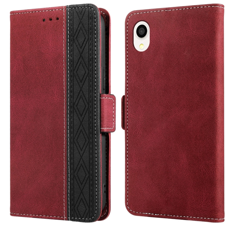 Stitching Side-Magnetic RFID Leather Phone Case, For Samsung Galaxy A02, For Samsung Galaxy A02s, For Samsung Galaxy A03s 166mm, For Samsung Galaxy A12 5G, For Samsung Galaxy A13 4G, For Samsung Galaxy A13 5G, For Samsung Galaxy A22 5G�����������������...