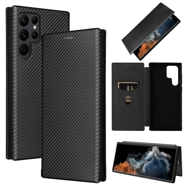 Carbon Fiber Texture Magnetic Horizontal Flip Leather Phone Case, For Samsung Galaxy S22 Ultra 5G, For OnePlus Nord CE 2 5G, For Xiaomi Poco X4 Pro 5G, For Motorola Moto G22, For TCL 30 5G / 30+